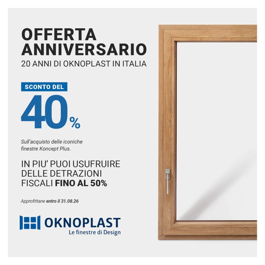 pop up con offerta anniversario oknoplast